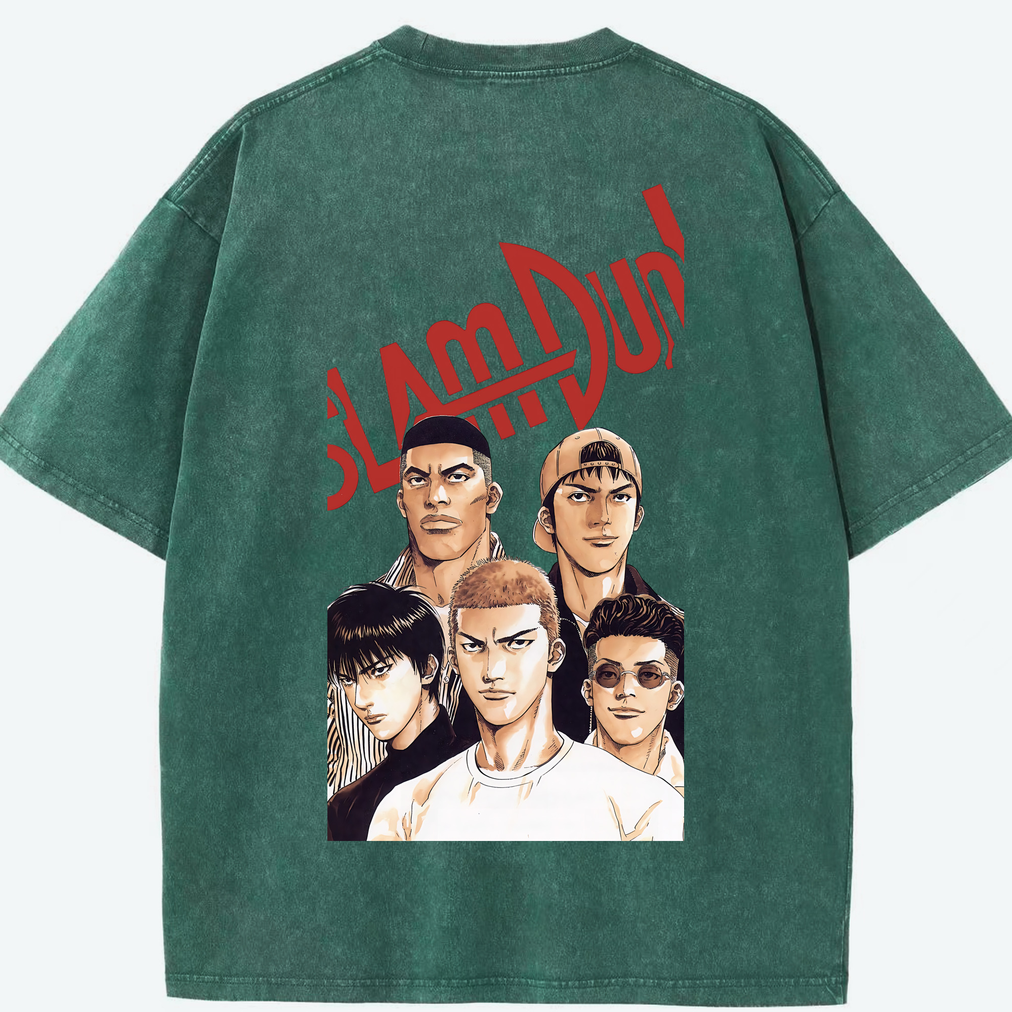 （画像用） SLAM DUNK／スラムダンク 綿100% ヴィンテージ風 半袖Tシャツ（背面プリント）